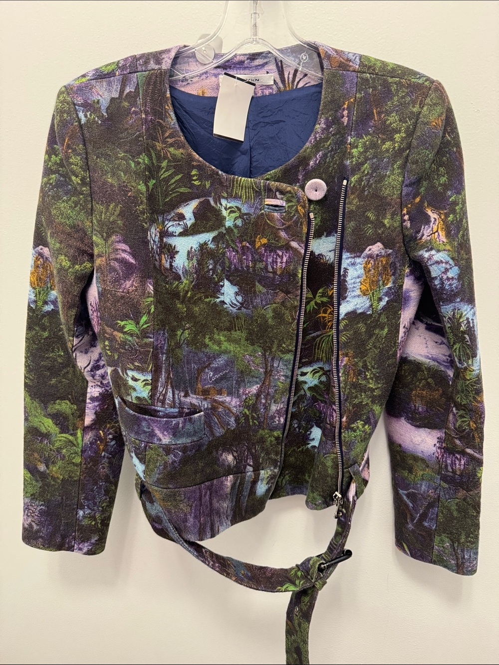 Carven Jungle Print Utility Jacket in Green, Purple, Blue